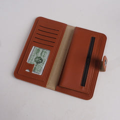 Long Leather Wallet Brown