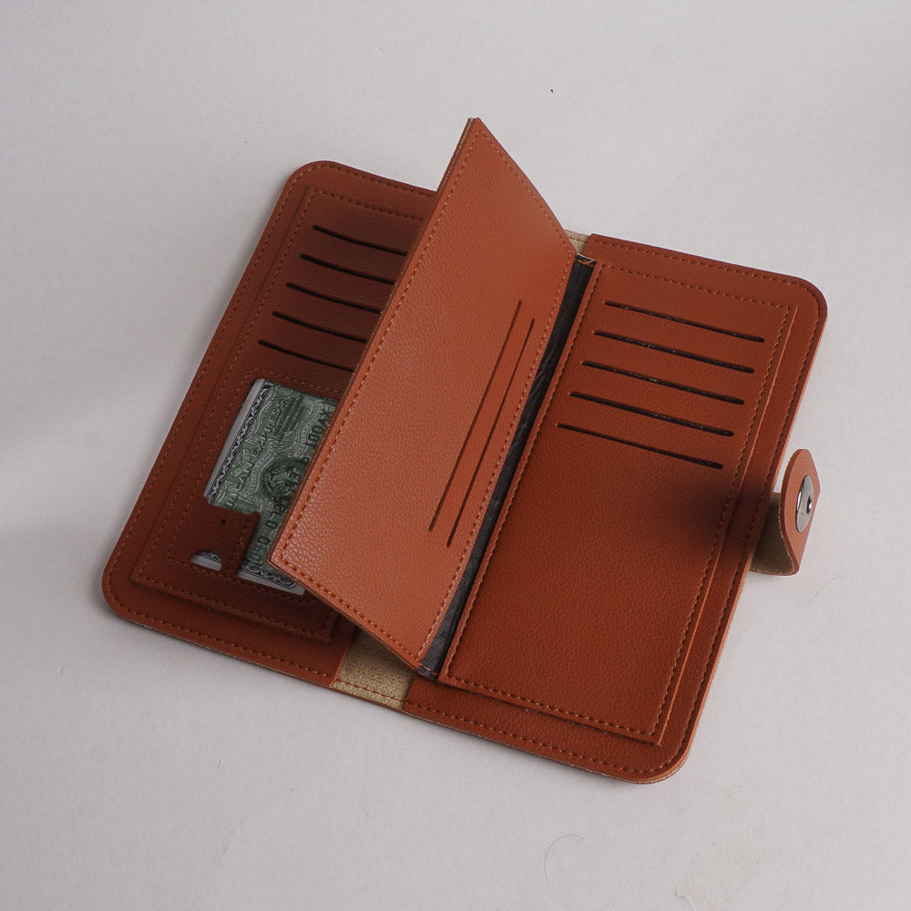 Long Leather Wallet Brown