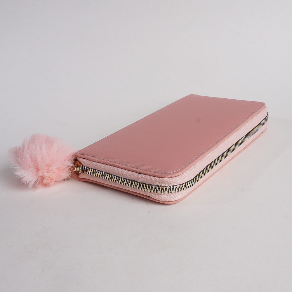Pink PU Leather P02216 Fashion Women long Wallet Purse