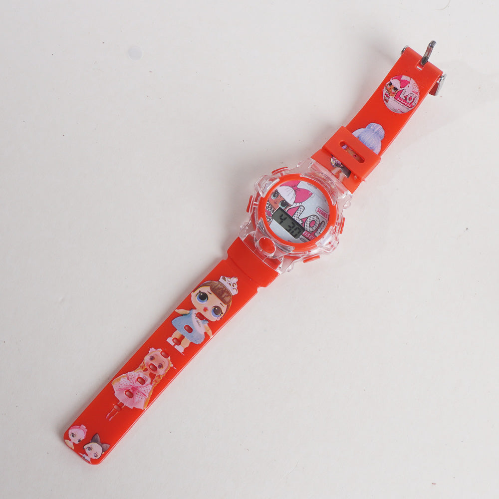 Kids Red Character Digital Watch