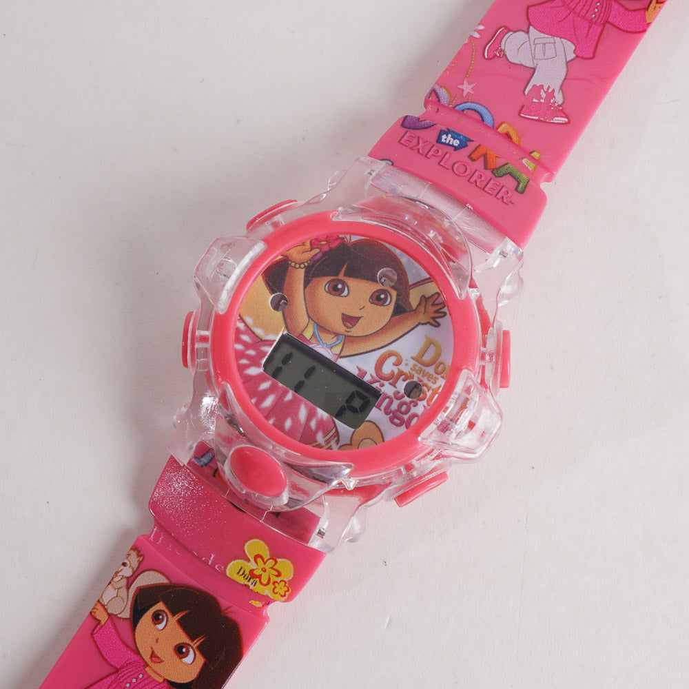 Kids Pink Character Digital Watch
