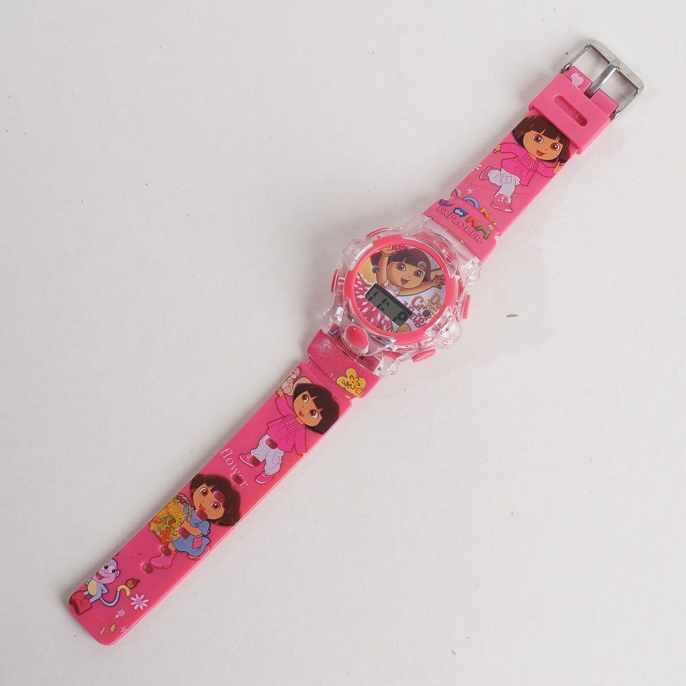 Kids Pink Character Digital Watch