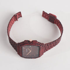 New Men & Women Stylish Chain Wrist Watch Maroon