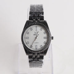 Women Stylish Chain Wrist Watch Black With White Dial