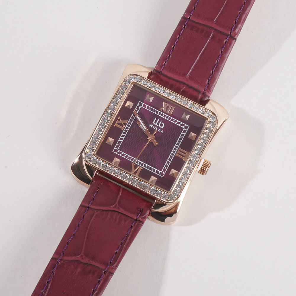 Women Stylish Wrist Watch Maroon