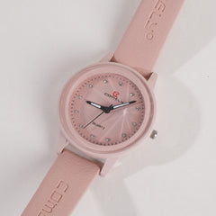 Comely Women Band Wrist Watch Pink