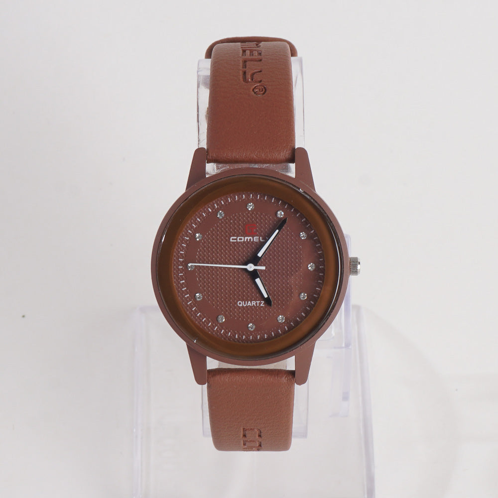 Comely Women Band Wrist Watch Brown