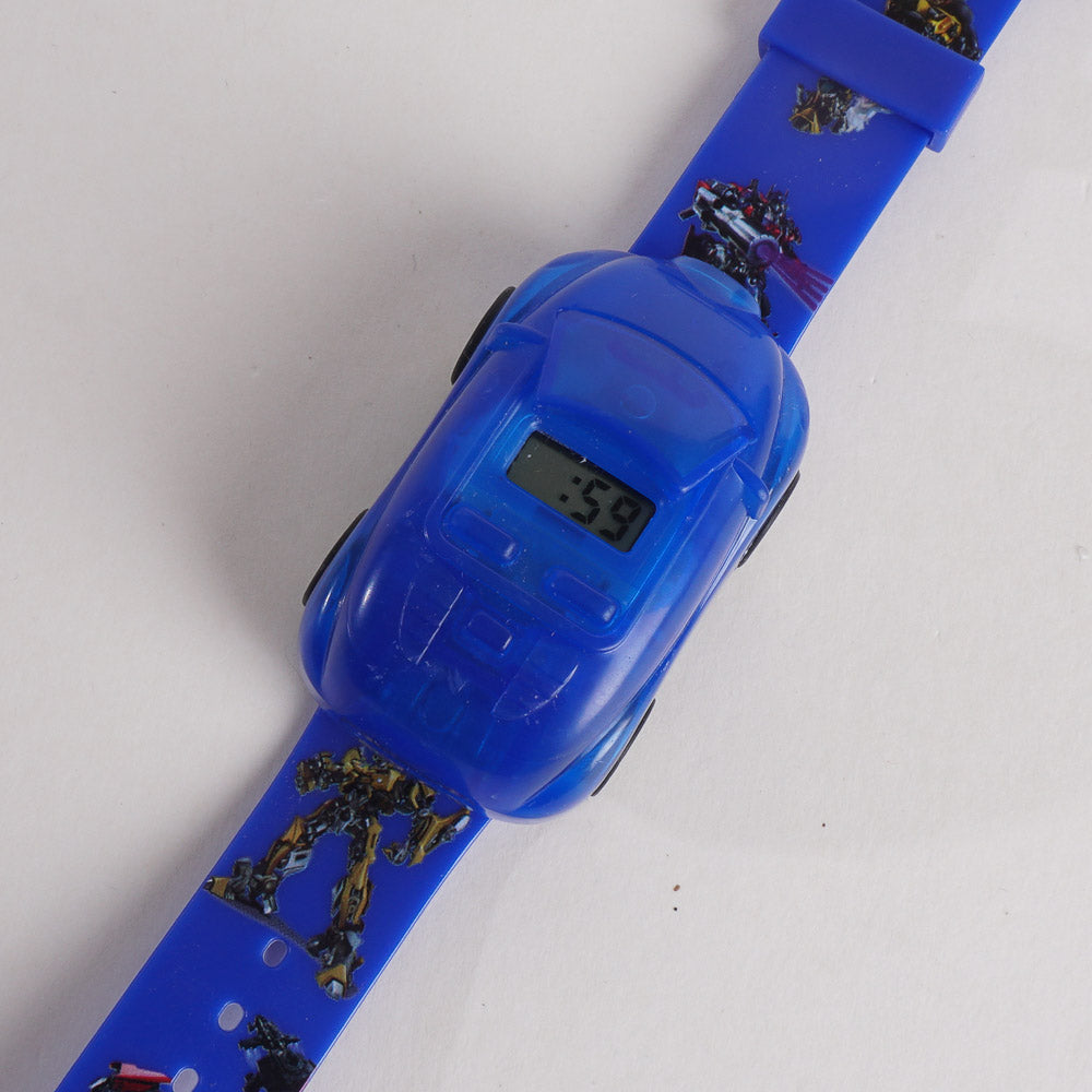 KIDS CHARACTER WRIST WATCH WITH CAR LIGHT AND MUSIC