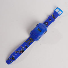 KIDS CHARACTER WRIST WATCH WITH CAR LIGHT AND MUSIC