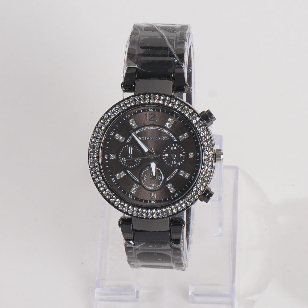 Women Chain Wrist Watch MK Black