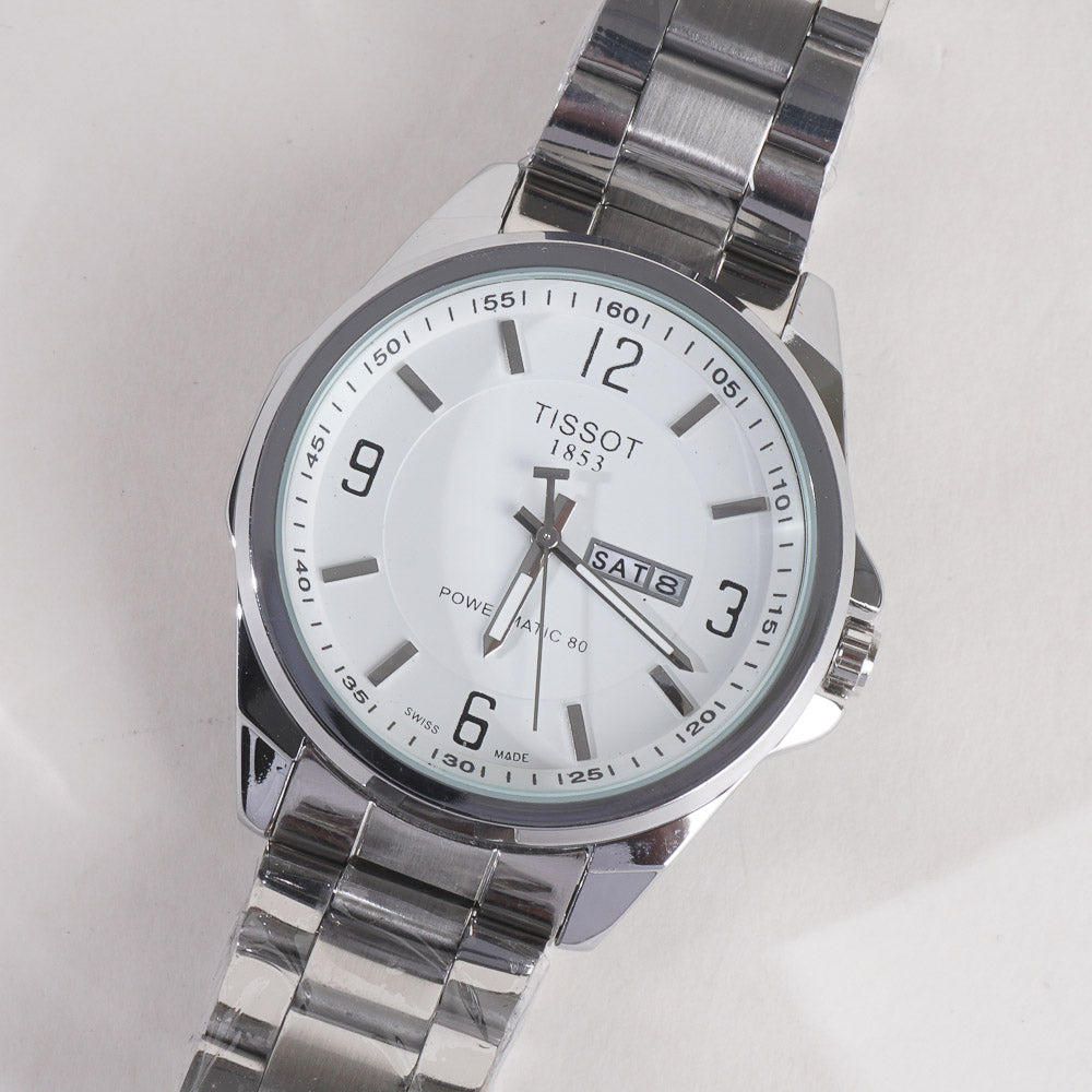 Silver White Dial TBS-T Chain Watch