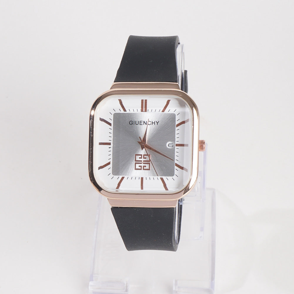 Men Casual Watch Black With White Dial G
