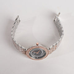 Two Tone Women Stylish Chain Wrist Watch Silver&Rosegold D