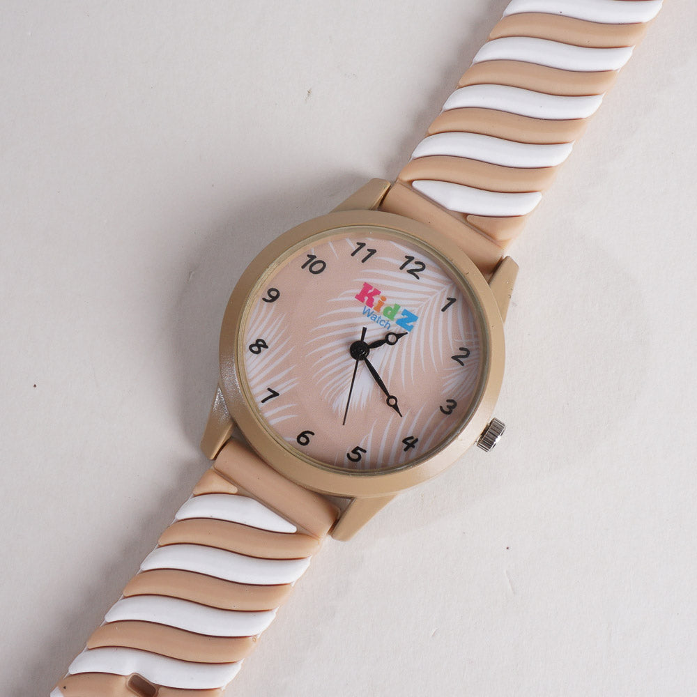 Rubber Strap Fashion Dial Wrist Watch Brown
