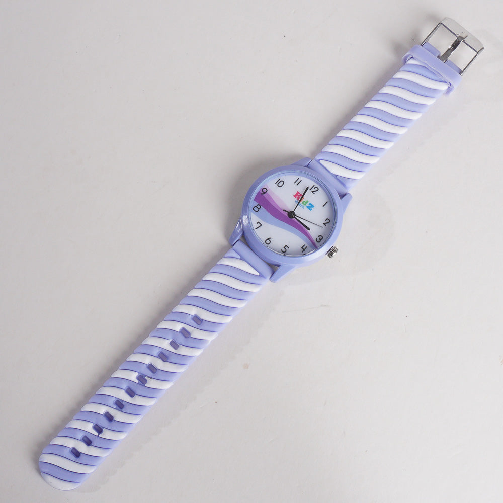 Rubber Strap Fashion Dial Wrist Watch Purple