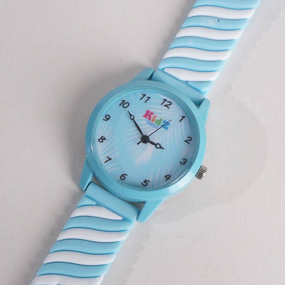 Rubber Strap Fashion Dial Wrist Watch Blue