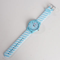 Rubber Strap Fashion Dial Wrist Watch Blue