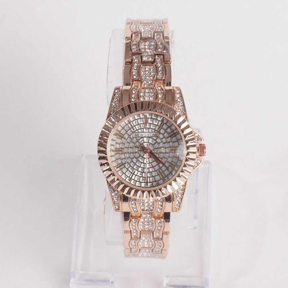 Women Stylish Chain Wrist Watch Rosegold