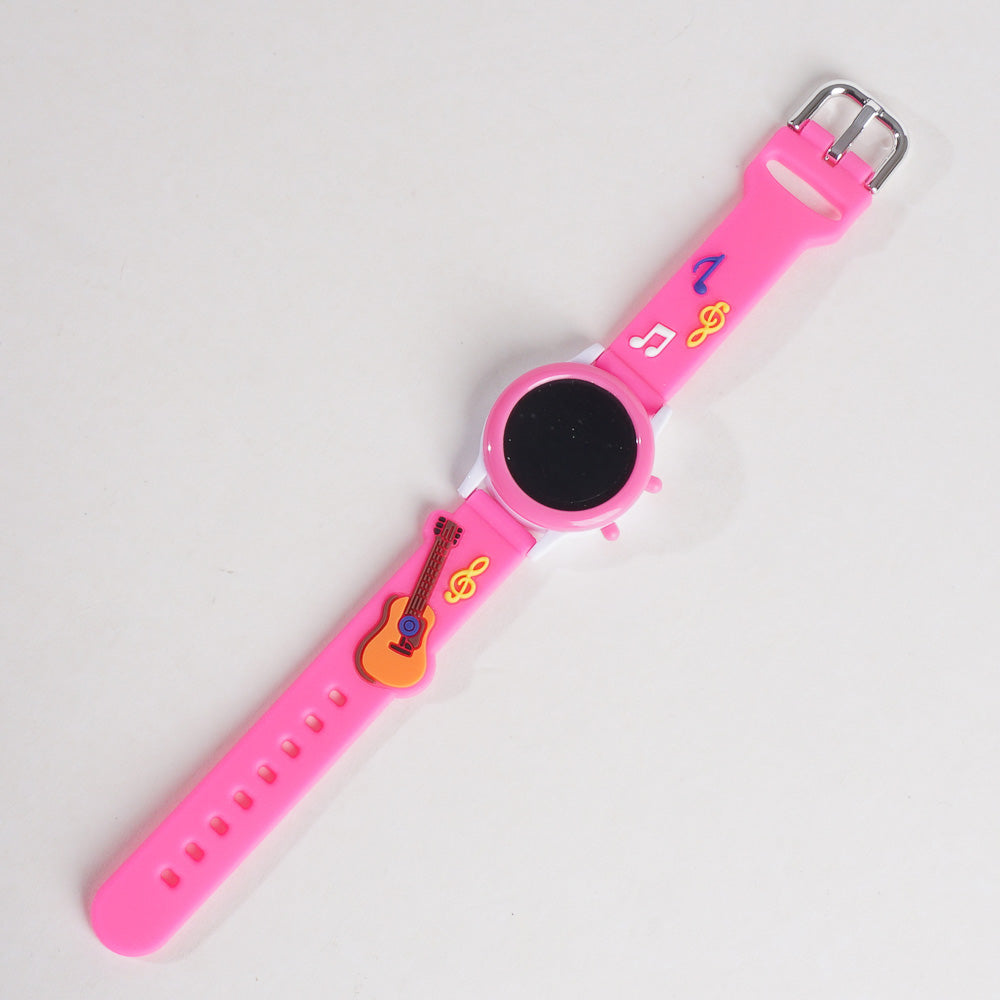 Digital LED Wrist Watch Pink Music
