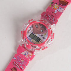 Kids Pink Character Digital Watch