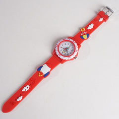 Kids Flower Design Watch Red