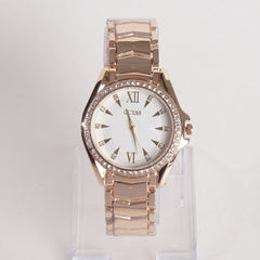 Women Stylish Chain Wrist Watch Rosegold With White Dial G