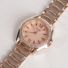 Women Stylish Chain Wrist Watch Rosegold G