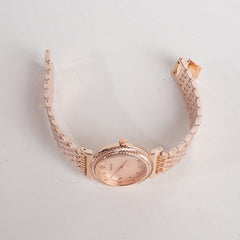 Women Stylish Chain Wrist Watch Rosegold V