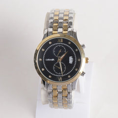 Two Tone Mens Silver&Golden Black Dial TBS-C Chain Watch