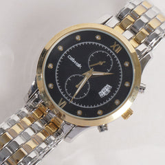 Two Tone Mens Silver&Golden Black Dial TBS-C Chain Watch