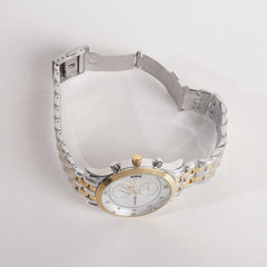 Two Tone Mens Silver&Golden White Dial TBS-C Chain Watch