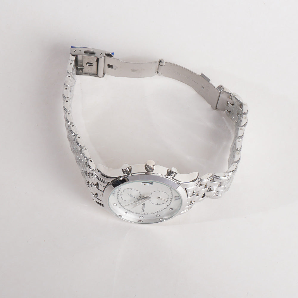 Mens Silver White Black Dial TBS-C Chain Watch