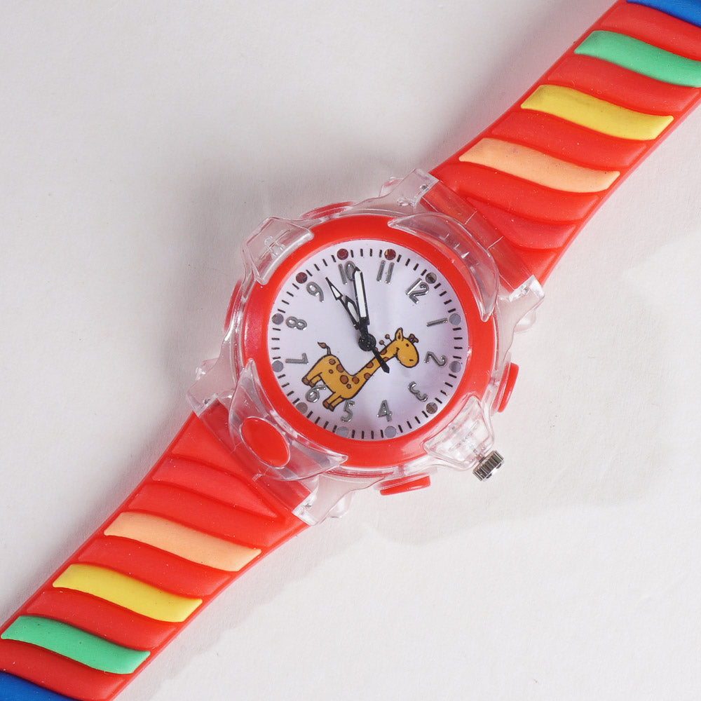 Rubber Strap Fashion Dial Wrist Watch Red