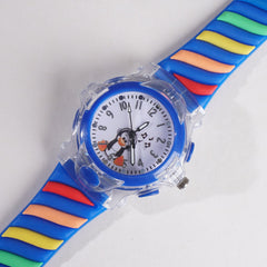 Rubber Strap Fashion Dial Wrist Watch Dark Blue