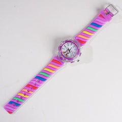 Rubber Strap Fashion Dial Wrist Watch Purple