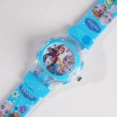 Kids Light Blue Character Analog Watch