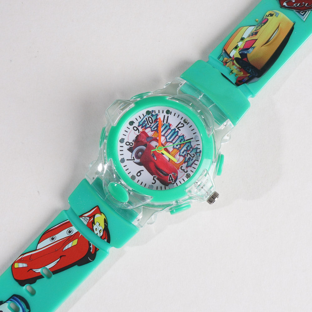 Kids Green Character Analog Watch