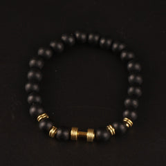 Beads Black Bracelet Dumbbell Plain Design