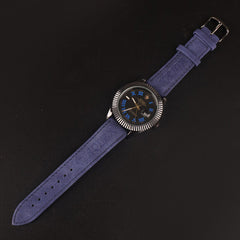 Men's Wrist Watch Black Black Dial with Blue Strap