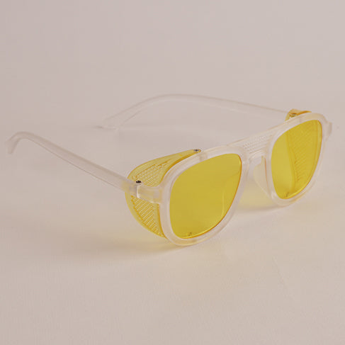 KIDS Sunglasses White Frame Yellow Shade 1