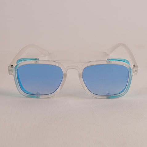 KIDS Sunglasses White Frame Blue Shade 1