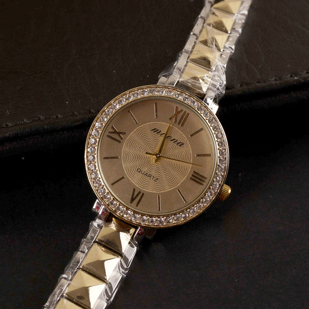 Women Chain Wrist Watch Two Tone