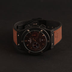 Mens Wrist Watch Black Design HB Rosegold