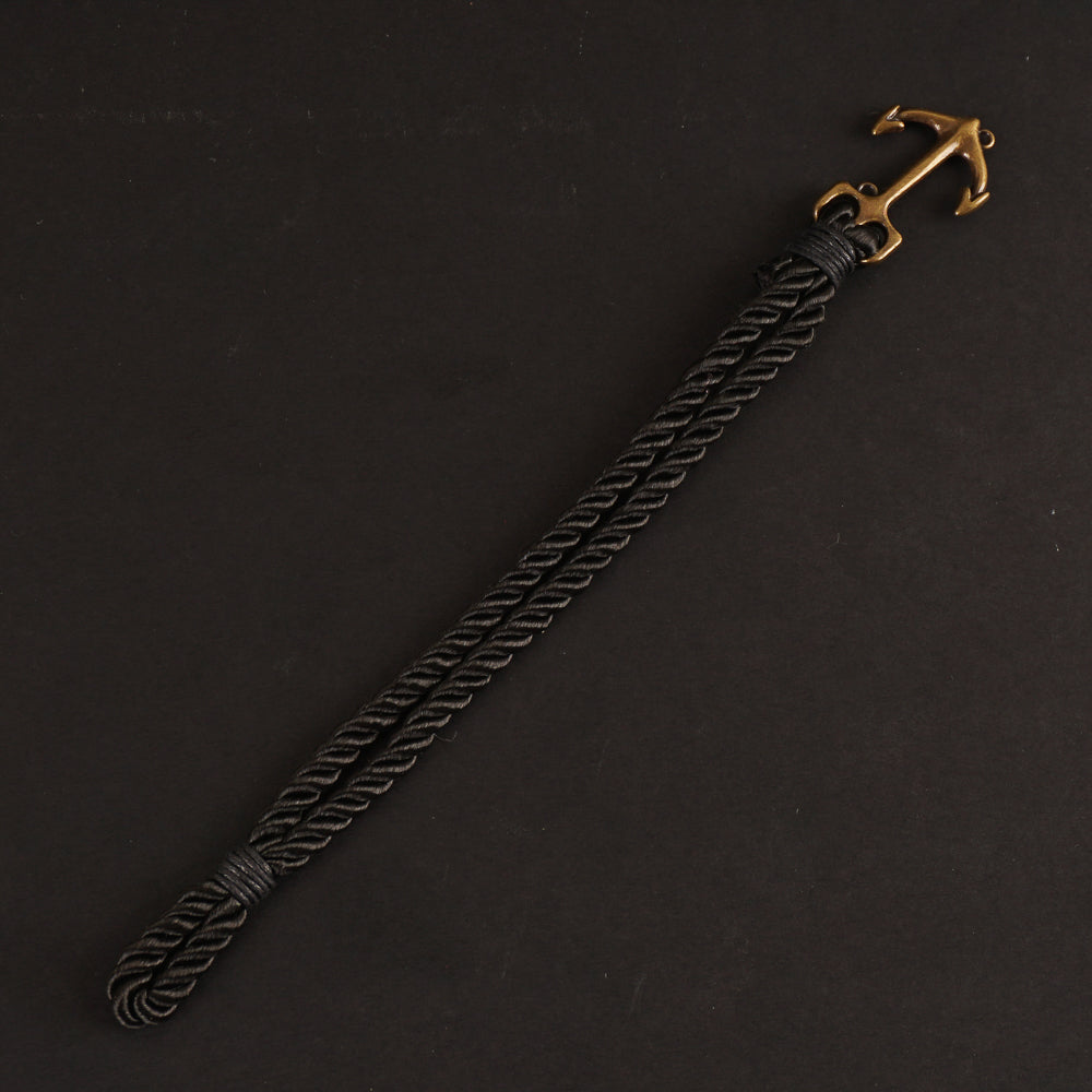Black Rope Bracelet Anchor Design