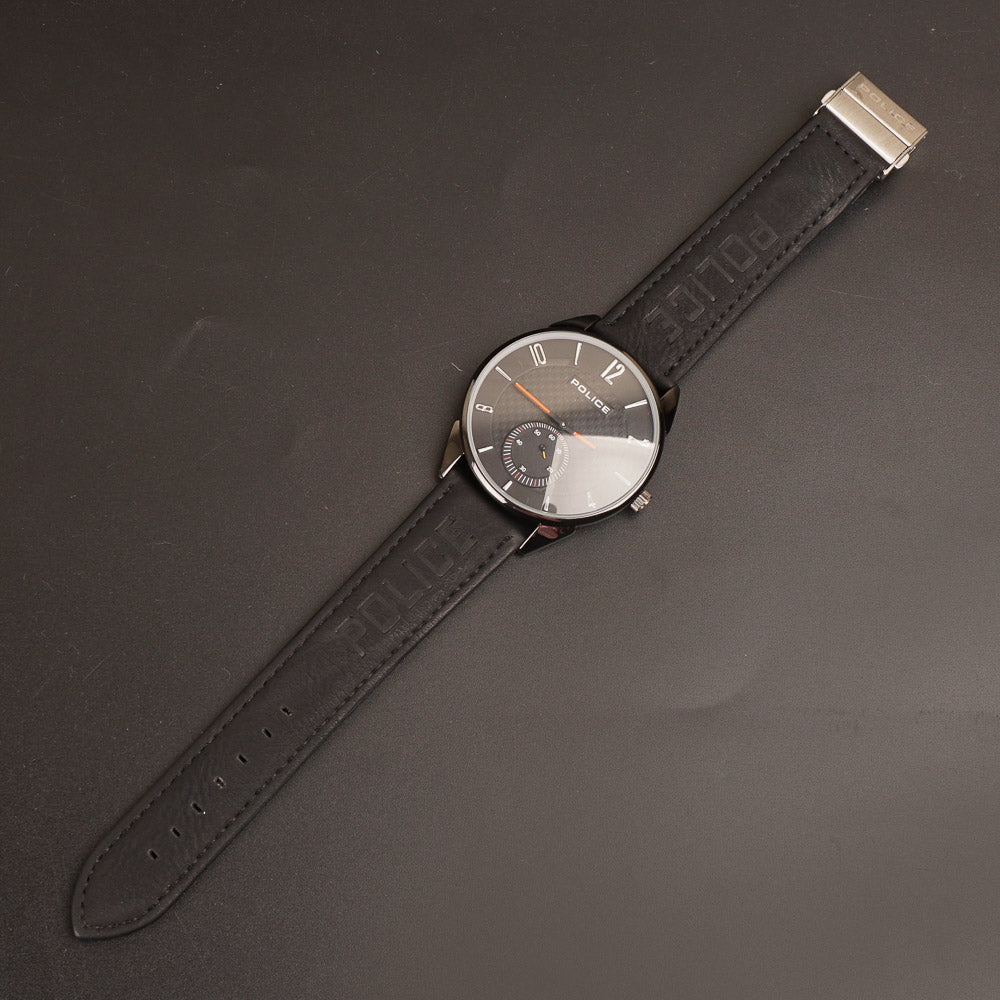 Mens Wrist Watch Black Strap with Black Dial