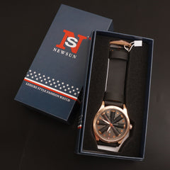 Mens Fancy Watch With Date & Time Black Strap