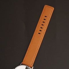 Mens Watch With Date & Time Brown Strap