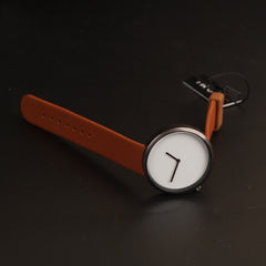 Mens Watch With Date & Time Brown Strap Black