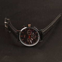 Black Strap Black Dial Fashion Wrist Watch
