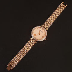 Women Chain Wrist Watch Rosegold Pink C
